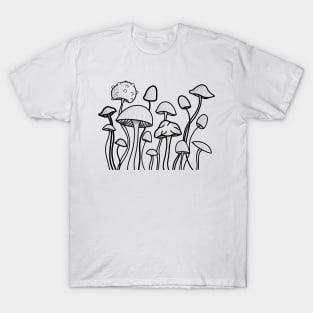 Mushrooms line art T-Shirt